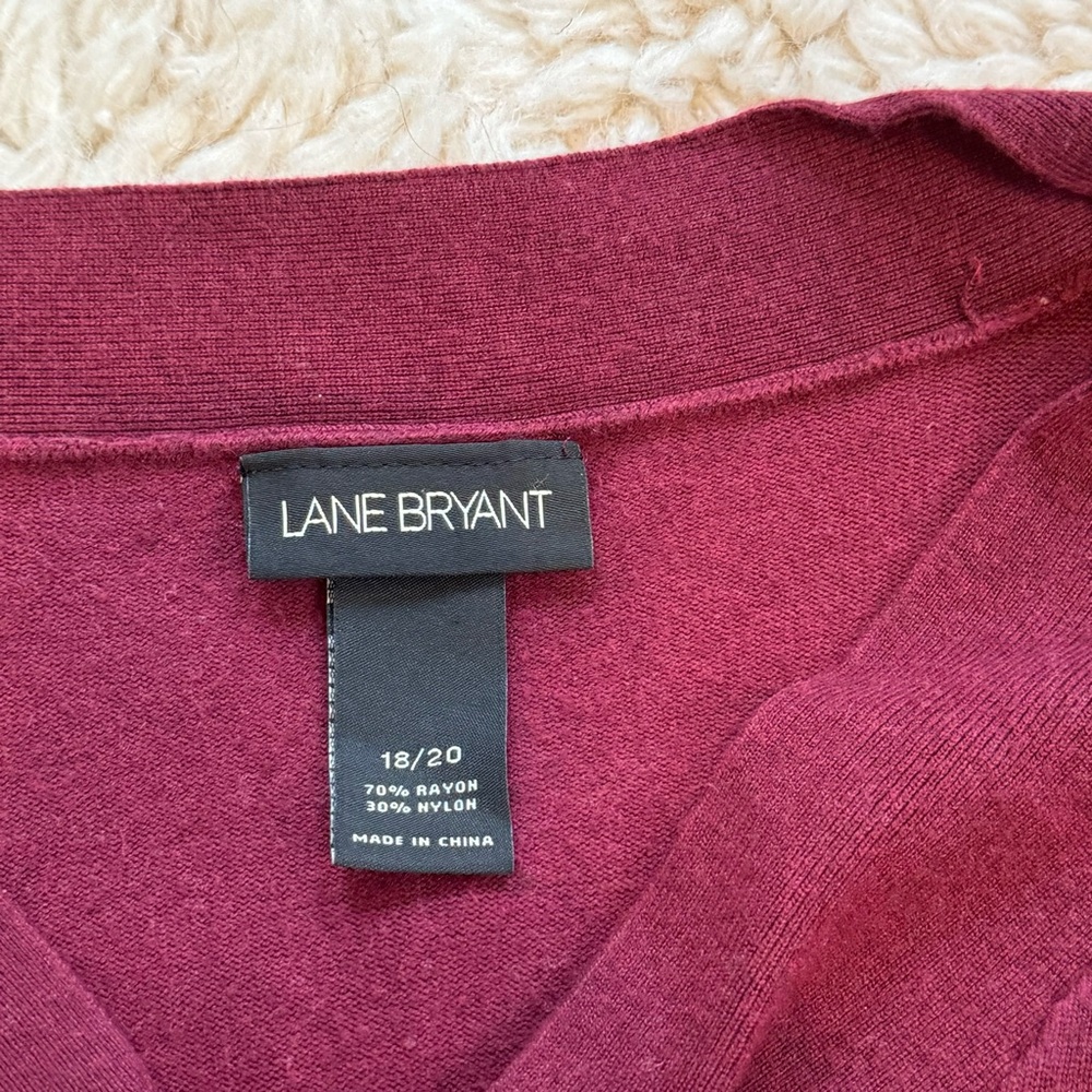 Lane Bryant Beautiful deep wine color 3/4 sleeves Sweater size 18/20 - Picture 5 of 7
